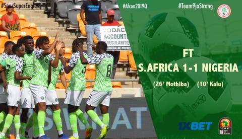 Super Eagles draw South Africa to qualify for 2019 AFCON Super Eagles draw South Africa to qualify for 2019 AFCON