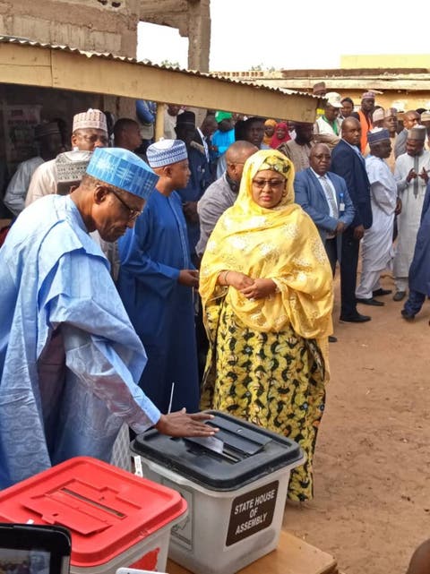 Buhari, wife vote in Daura Buhari, wife vote in Daura