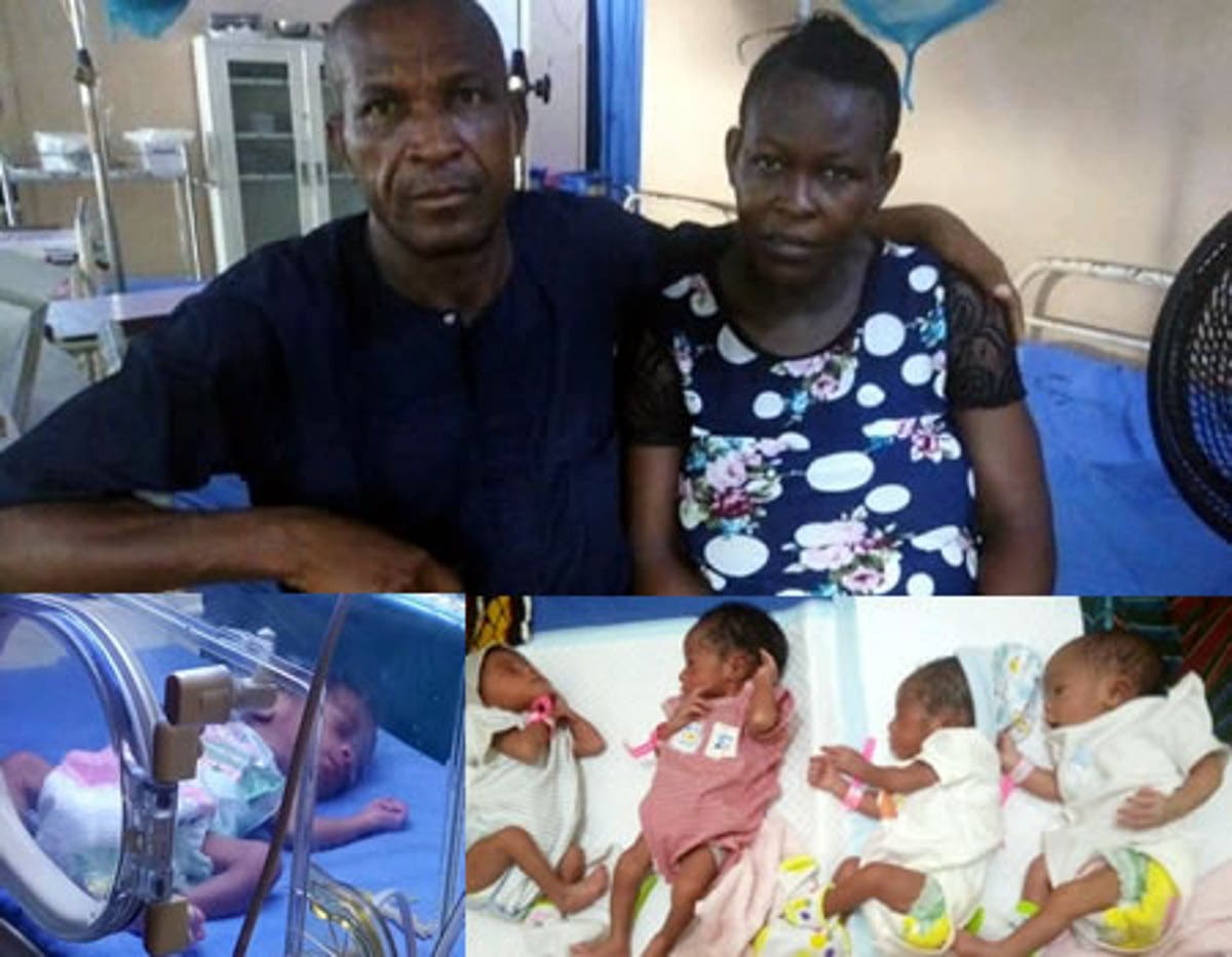 Image result for After 18yrs woman gives birth to five babies in Kogi